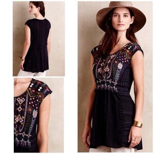 One September Barranco Embroidered Tunic Top S​​​​​​